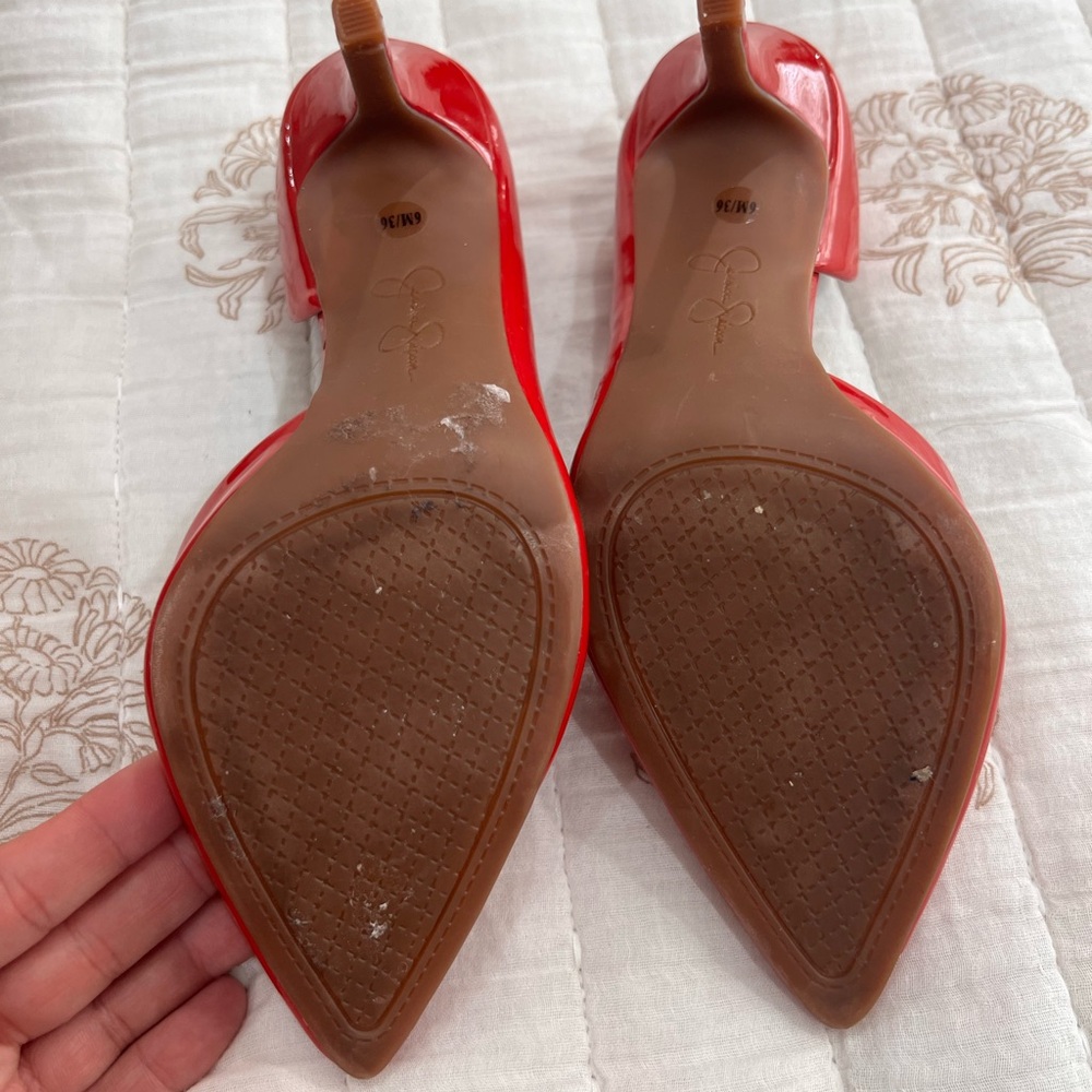 Red jessica Simpson heels.